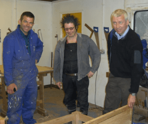 History of Volunteering at GCP - Tommy and Richard in the Portakabin