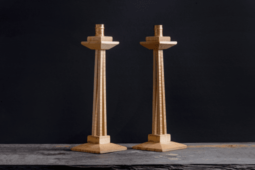 Wood Candlesticks - hand crafted pair