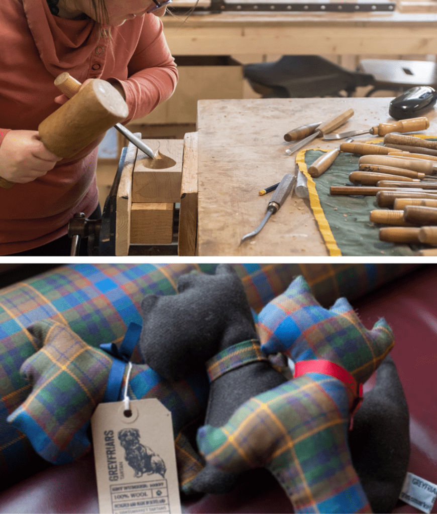 woodwork and tartan